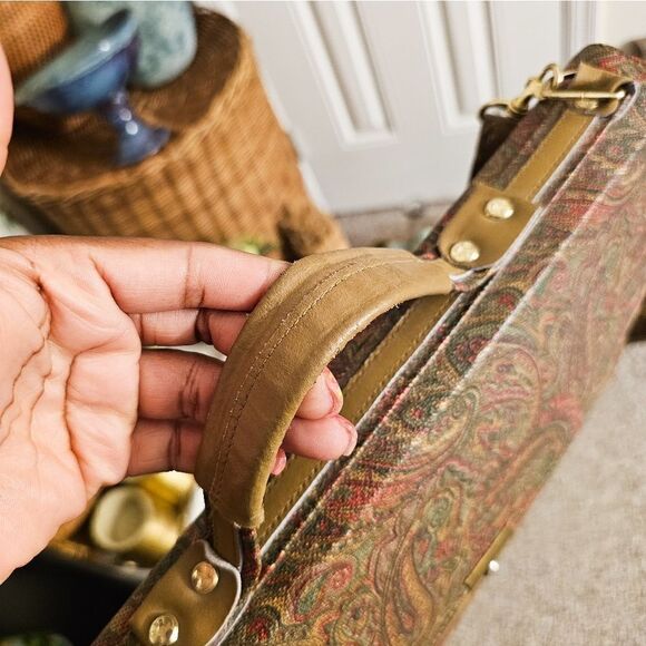 VTG Made In Korea Evelope Style Paisley Print Portfolio Briefcase. - Picture 15 of 15